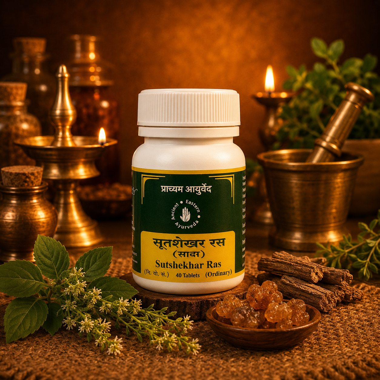 Sutshekhar Ras supplement formulation texture and ingredients closeup