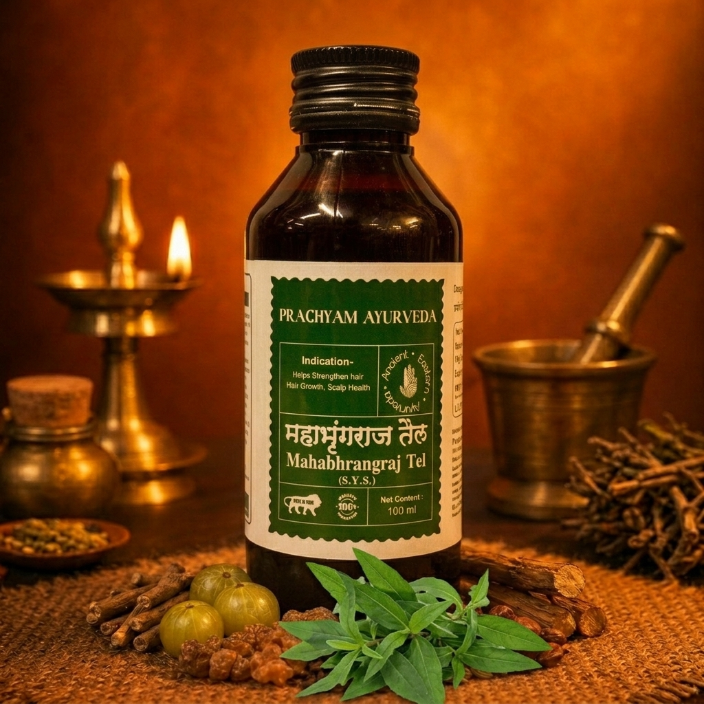 Maha Bhringraj Tel supplement formulation texture and ingredients closeup