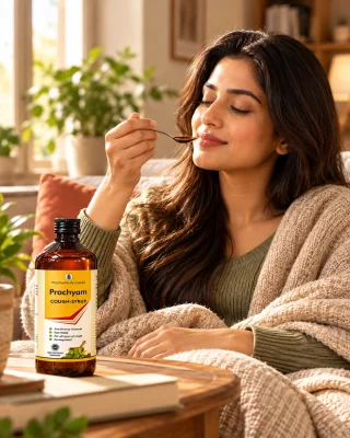 Prachyam Ayurveda herbal cough syrup for cough and throat relief