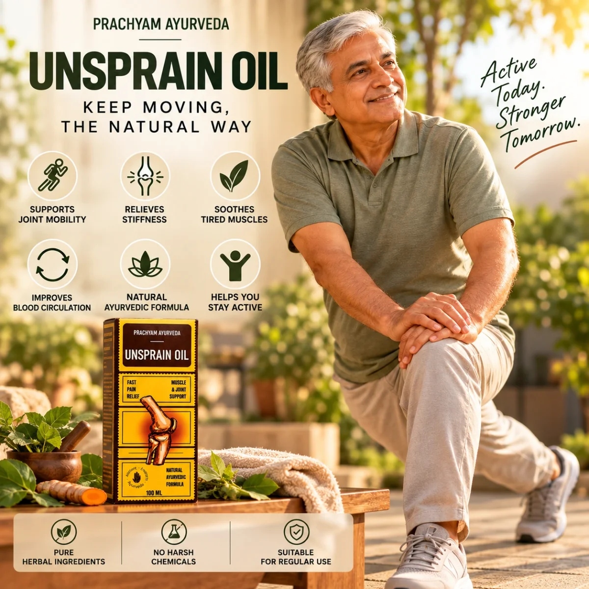 Prachyam Ayurveda Unsprain Oil for sore muscles and joint stiffness