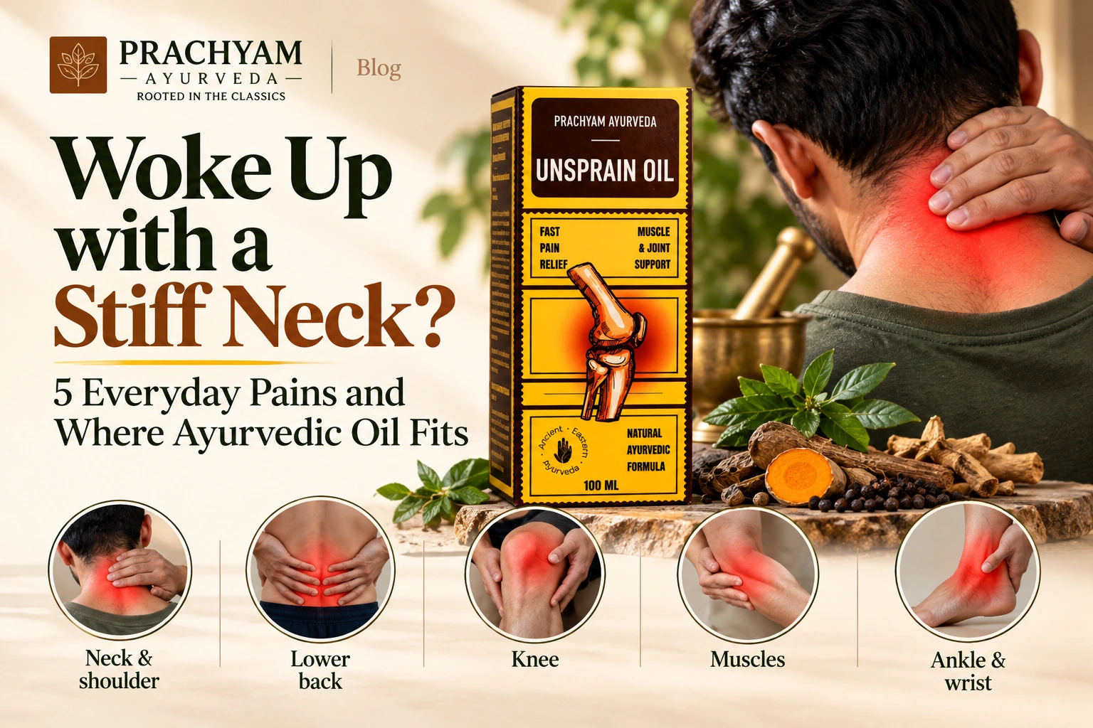 Woke Up With a Stiff Neck? 5 Everyday Pains and Where Ayurvedic Oil Fits