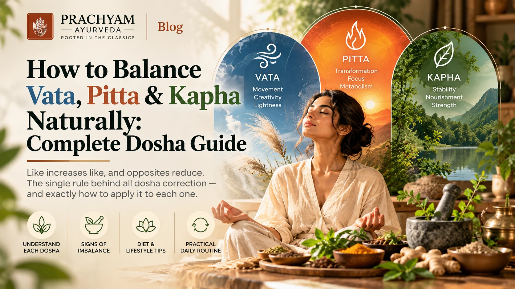 How to Balance Vata, Pitta & Kapha Naturally: Complete Dosha Guide